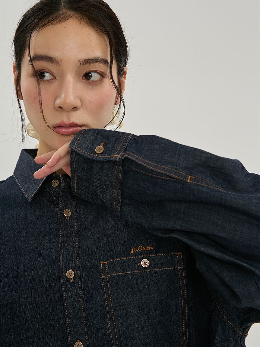 Mila Owen「デニムカーブヘムオーバーシャツ」|シャツ・ブラウス|