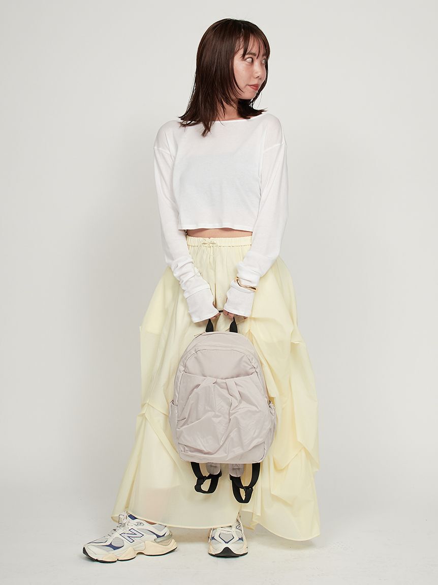 emmi atelier「【ONLINE限定カラー】eco 撥水ミニギャザーボディーバックパック」|リュック|