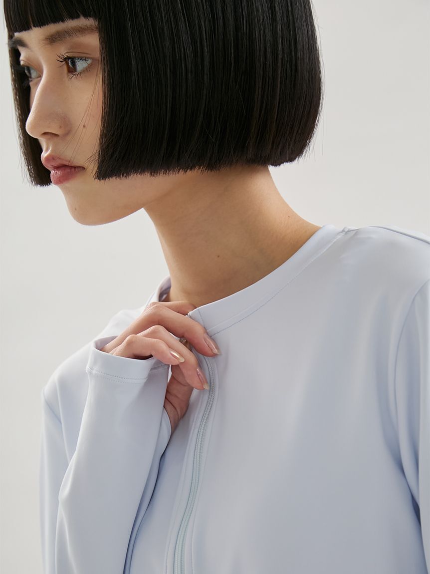 emmi yoga「【Sustainaretch】ジップアップトップス/UVカット/接触冷感」|Tシャツ・カットソー|