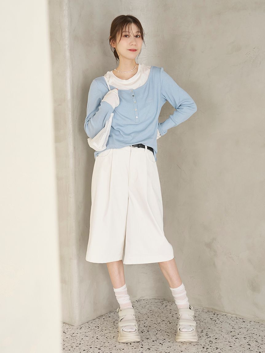 emmi atelier「【emmi&times;PlaxTM】レイヤードデザインヘンリーネックカットソー」|Tシャツ・カットソー|