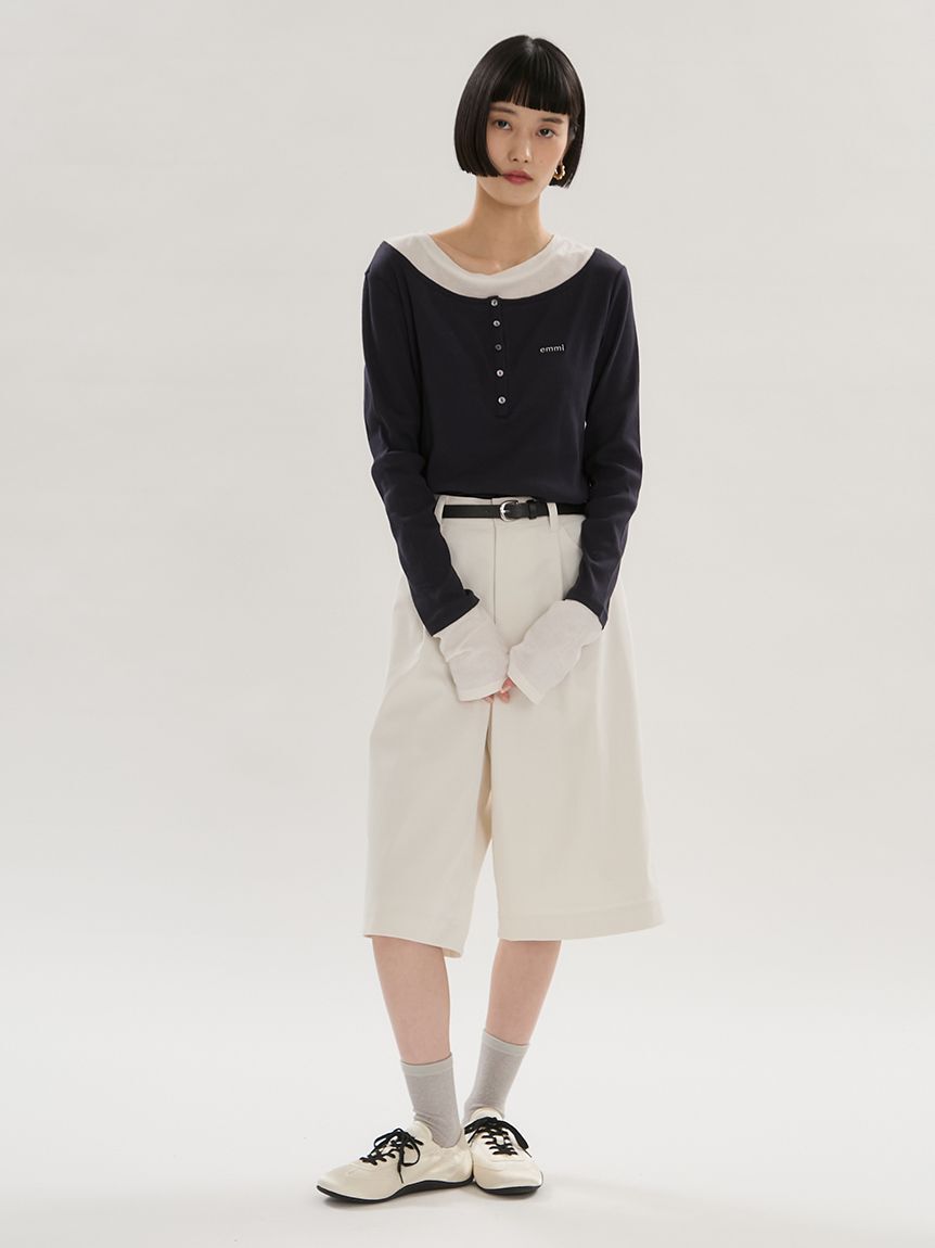 emmi atelier「【emmi&times;PlaxTM】レイヤードデザインヘンリーネックカットソー」|Tシャツ・カットソー|
