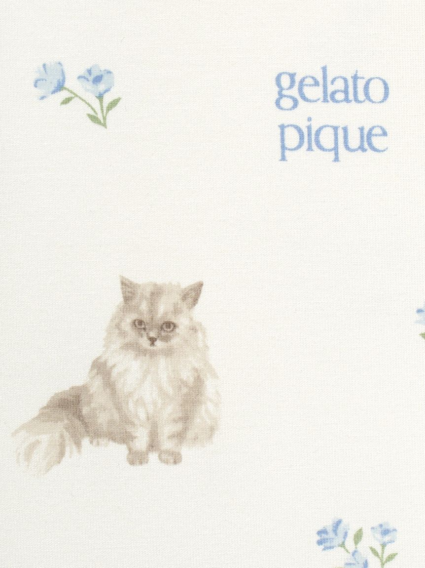 GELATO PIQUE KIDS & BABY「【JUNIOR】フラワーキャット柄プルオーバー&ロングパンツセット」|ルームウェア|