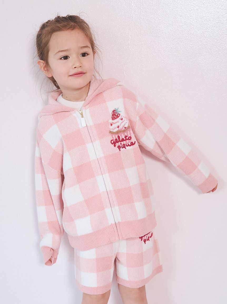 GELATO PIQUE KIDS & BABY「【KIDS】エアリーモコギンガムチェック柄パーカ」|パーカー|PNK