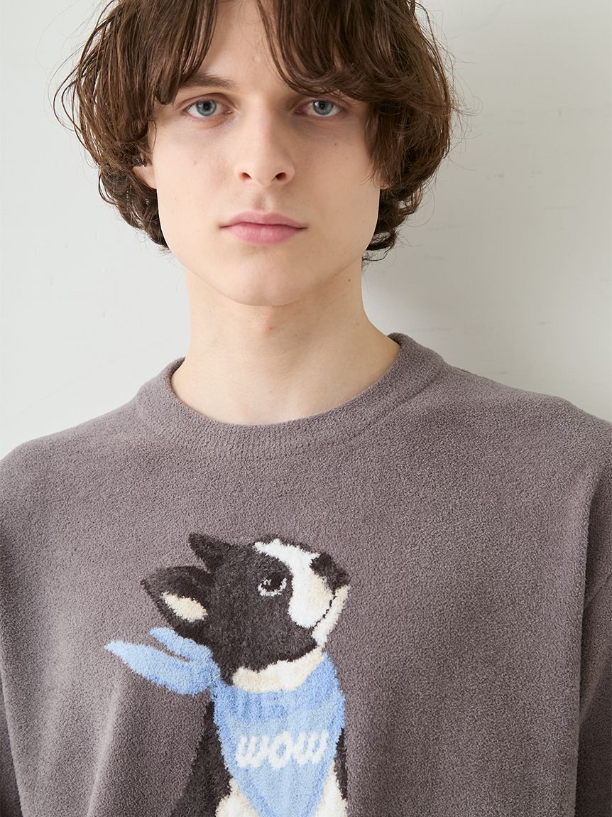 GELATO PIQUE HOMME「【ONLINE限定】【HOMME】エアリーモコボストンテリアジャガードプルオーバー&ハーフパンツセット」|ルームウェア|