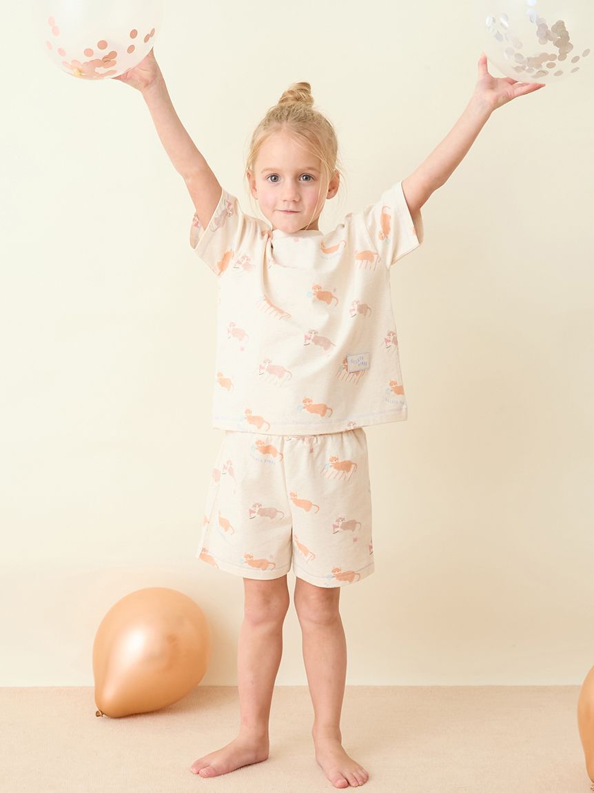 GELATO PIQUE KIDS & BABY「【KIDS】シーサイドキャット柄半袖Tシャツ」|ルームウェア|