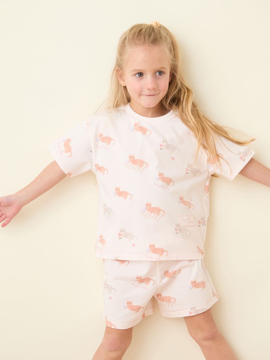 GELATO PIQUE KIDS & BABY「【KIDS】シーサイドキャット柄半袖Tシャツ」|ルームウェア|PNK