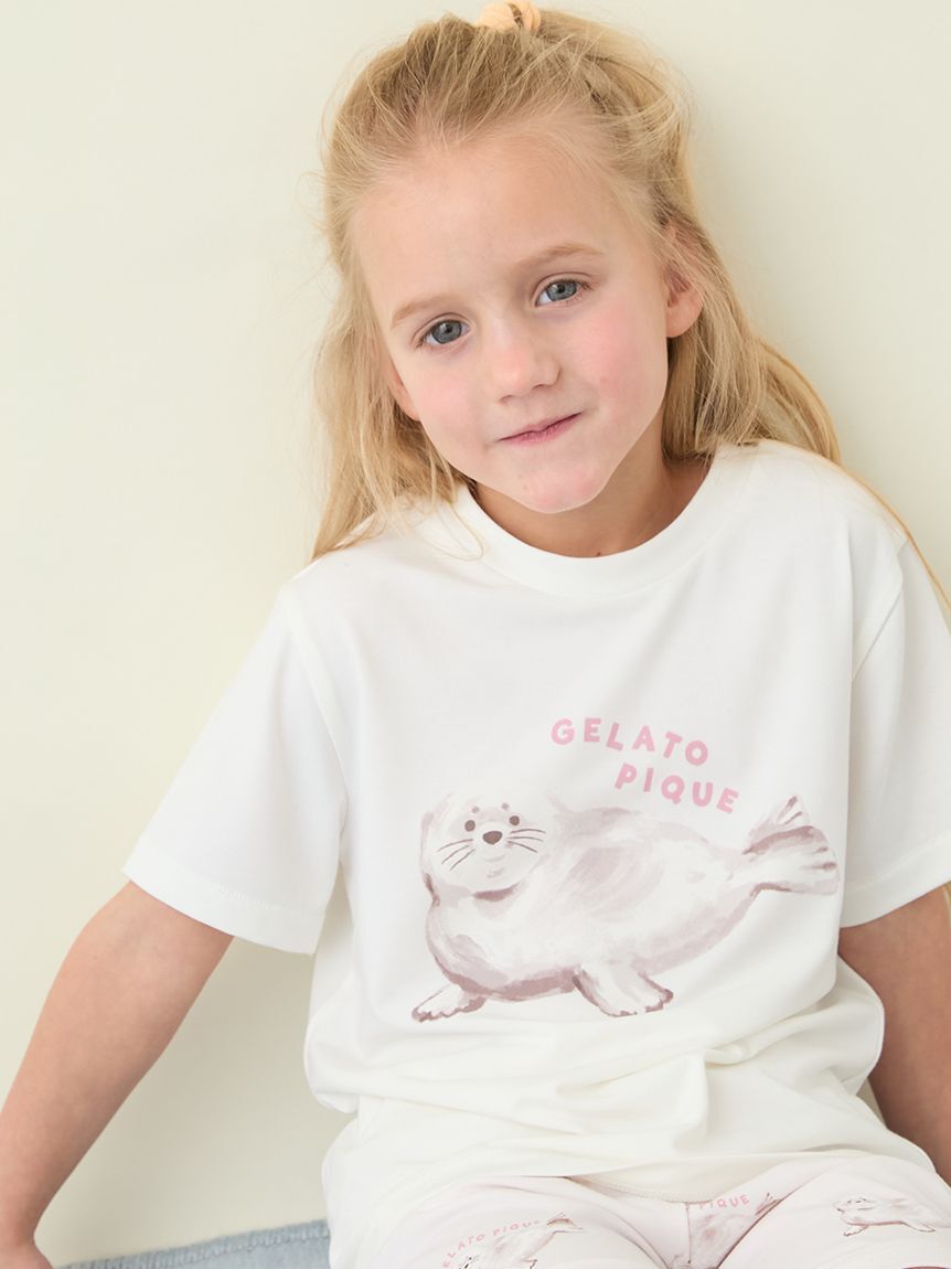 GELATO PIQUE KIDS & BABY「【KIDS】【接触冷感】シーアニマル柄ワンポイントTシャツ」|ルームウェア|