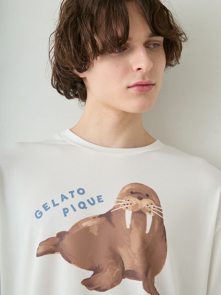 GELATO PIQUE HOMME「【HOMME】【接触冷感】シーアニマル柄ワンポイントTシャツ」|ルームウェア|