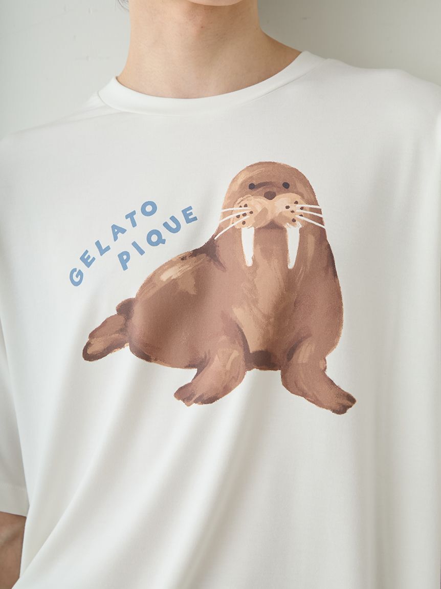 GELATO PIQUE HOMME「【HOMME】【接触冷感】シーアニマル柄ワンポイントTシャツ」|ルームウェア|