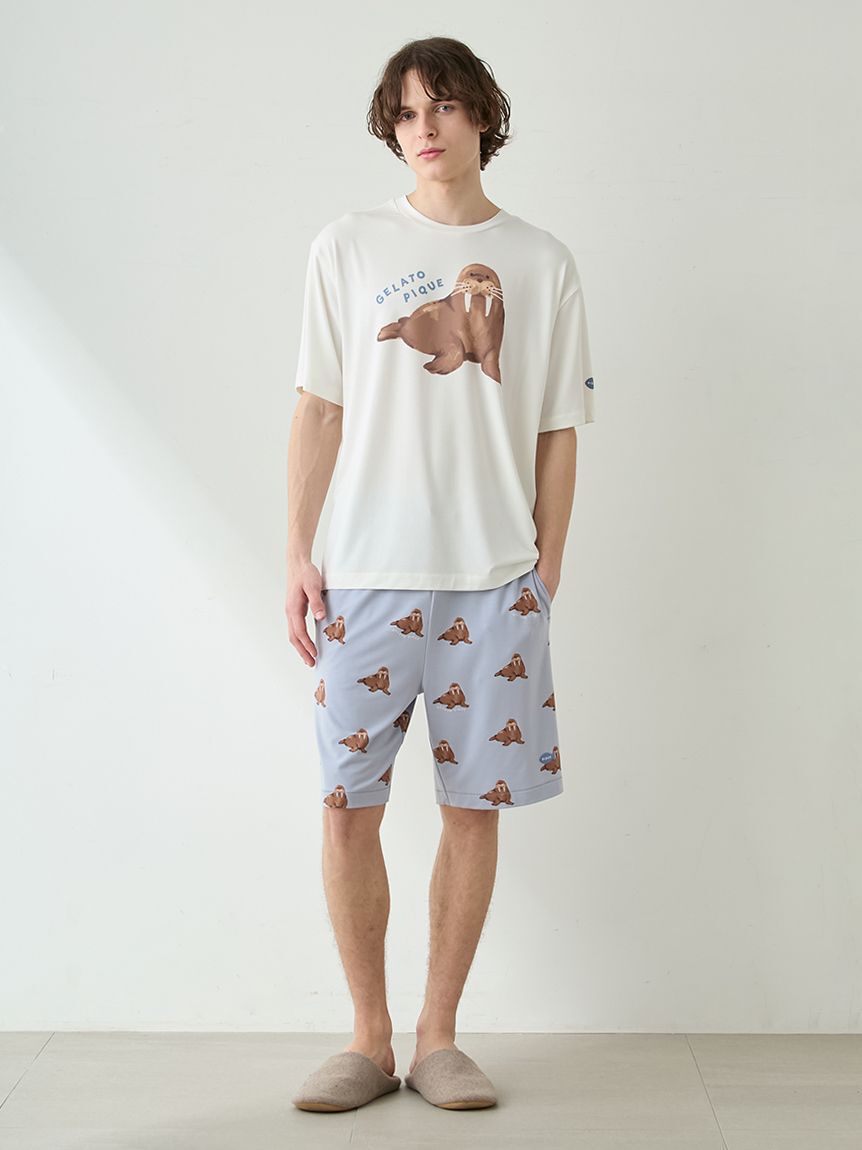 GELATO PIQUE HOMME「【HOMME】【接触冷感】シーアニマル柄ワンポイントTシャツ」|ルームウェア|