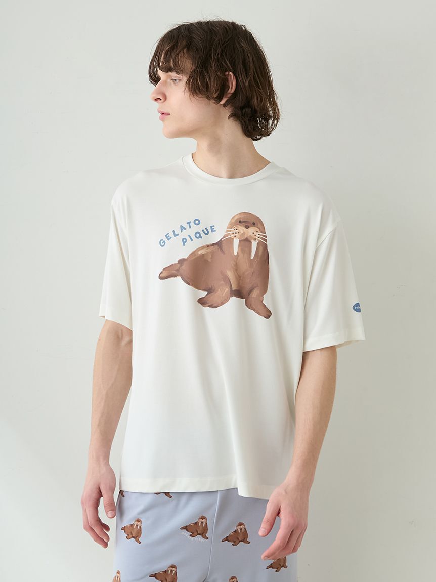 GELATO PIQUE HOMME「【HOMME】【接触冷感】シーアニマル柄ワンポイントTシャツ」|ルームウェア|