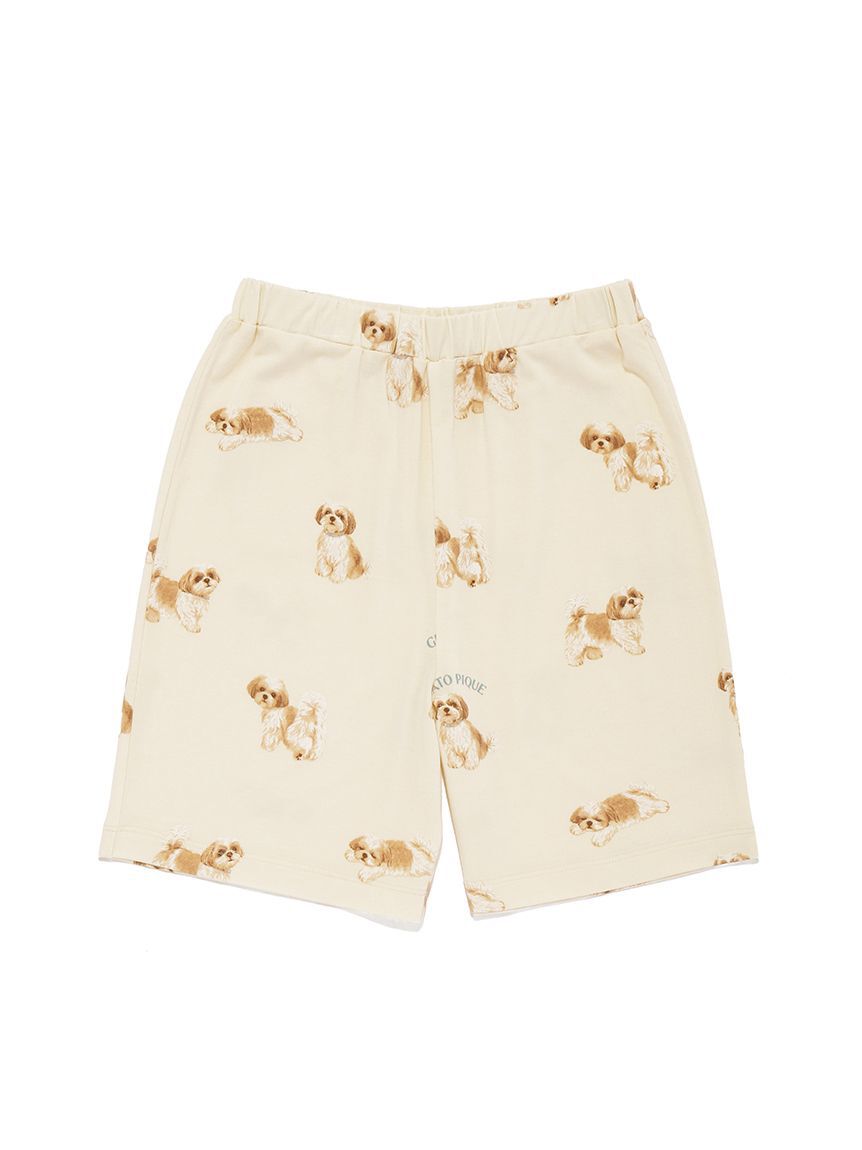 GELATO PIQUE KIDS & BABY「【JUNIOR】【接触冷感】【UVカット】お散歩ドッグワンポイントTシャツ&ショートパンツセット」|ルームウェア|