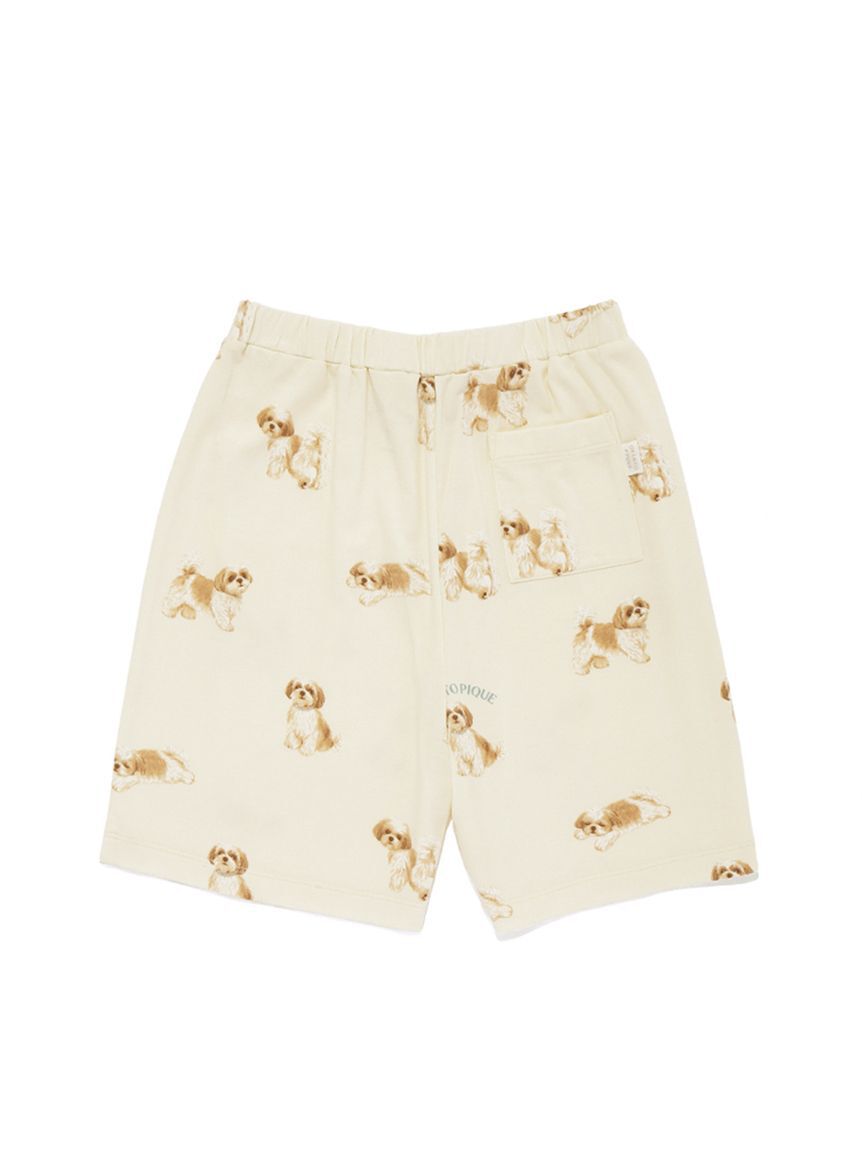 GELATO PIQUE KIDS & BABY「【JUNIOR】【接触冷感】【UVカット】お散歩ドッグワンポイントTシャツ&ショートパンツセット」|ルームウェア|