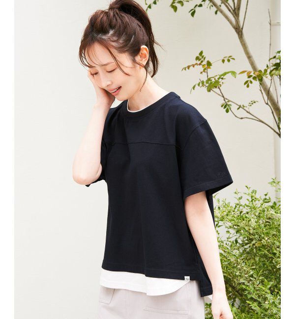 ikka「コットンUSA袖刺繍レイヤーTシャツ」|その他|