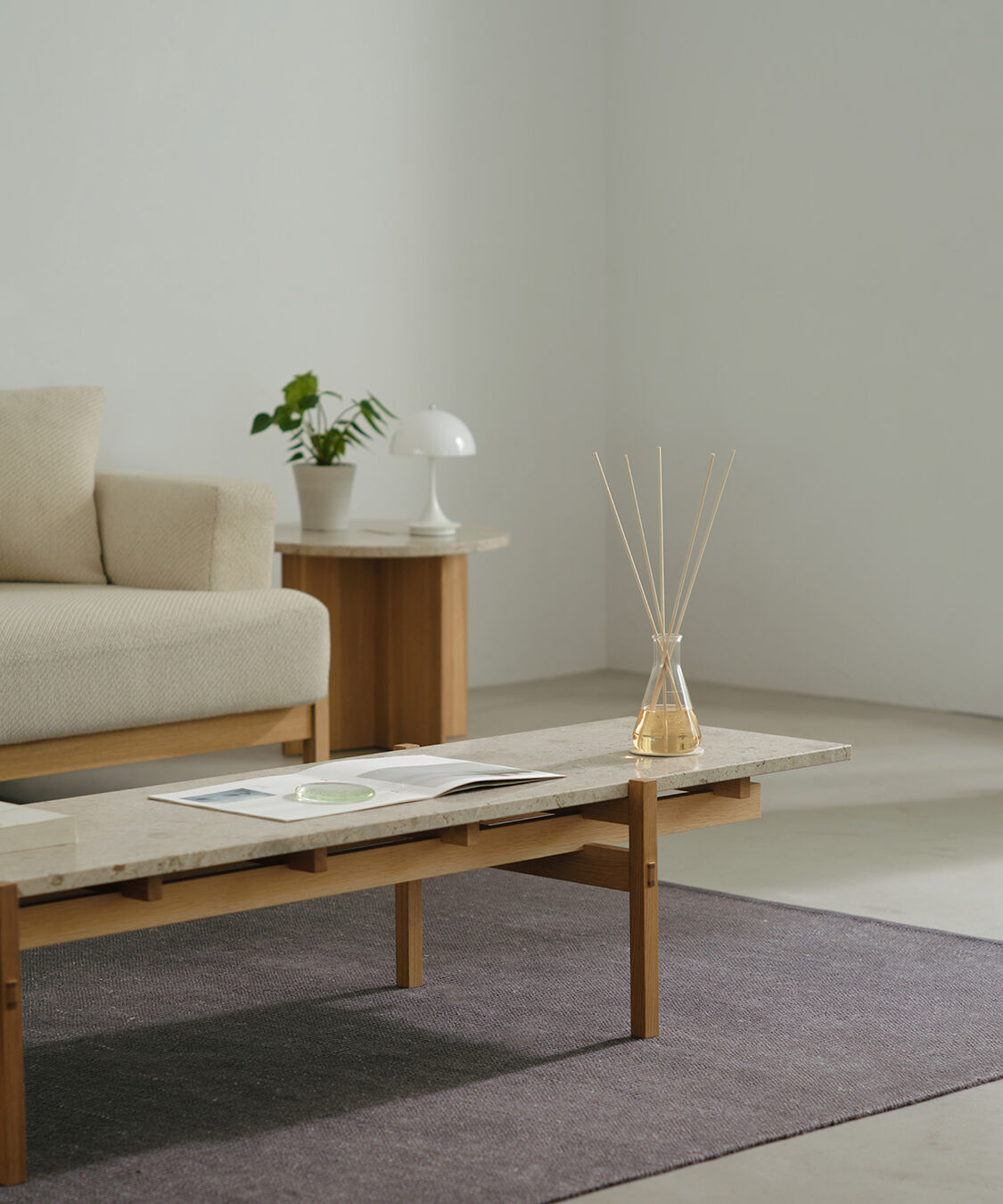 アットアロマ「stick diffuser HARIO flask D15 アイボリーset」|アロマ・ルームフレグランス|