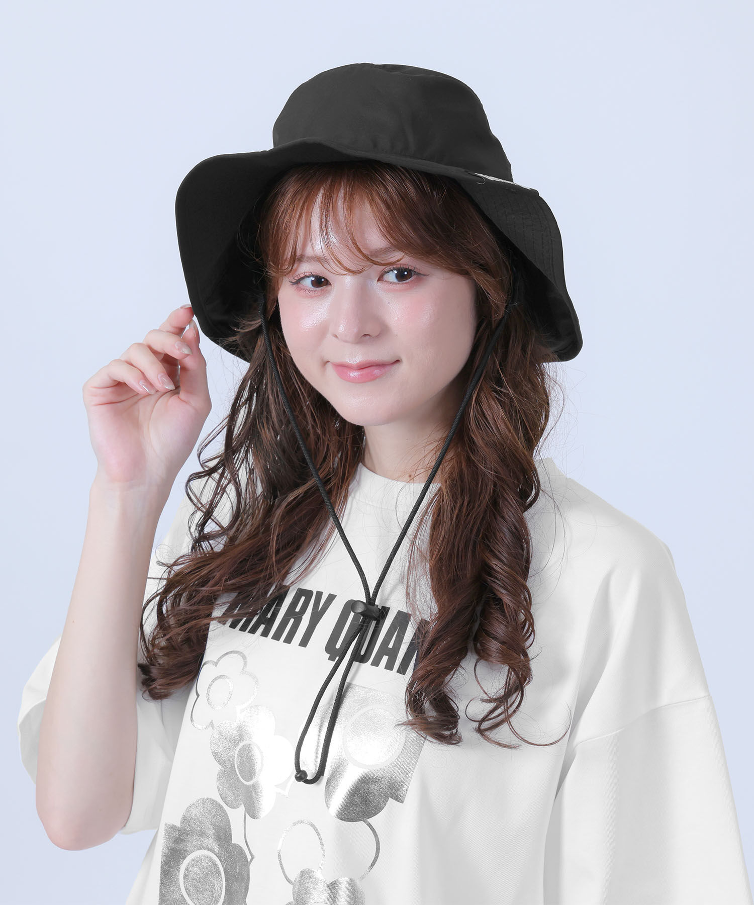 MARY QUANT「パッカブルバケットハット」|ハット|ブラック