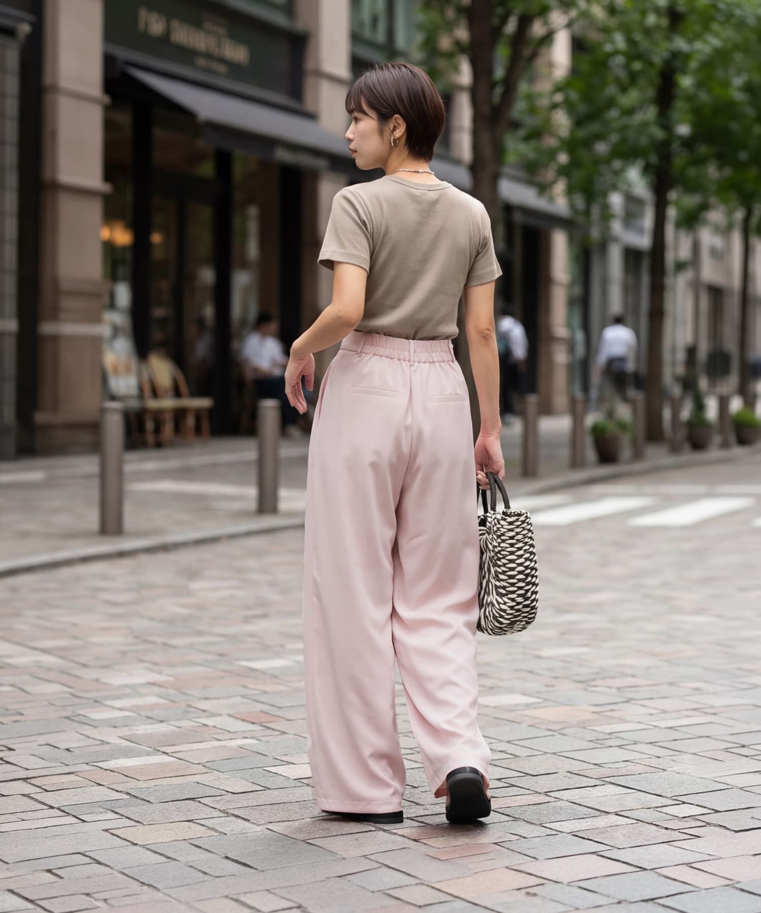 STYLE DELI「サマーツイル生地カラーワイドパンツ」|スラックス|