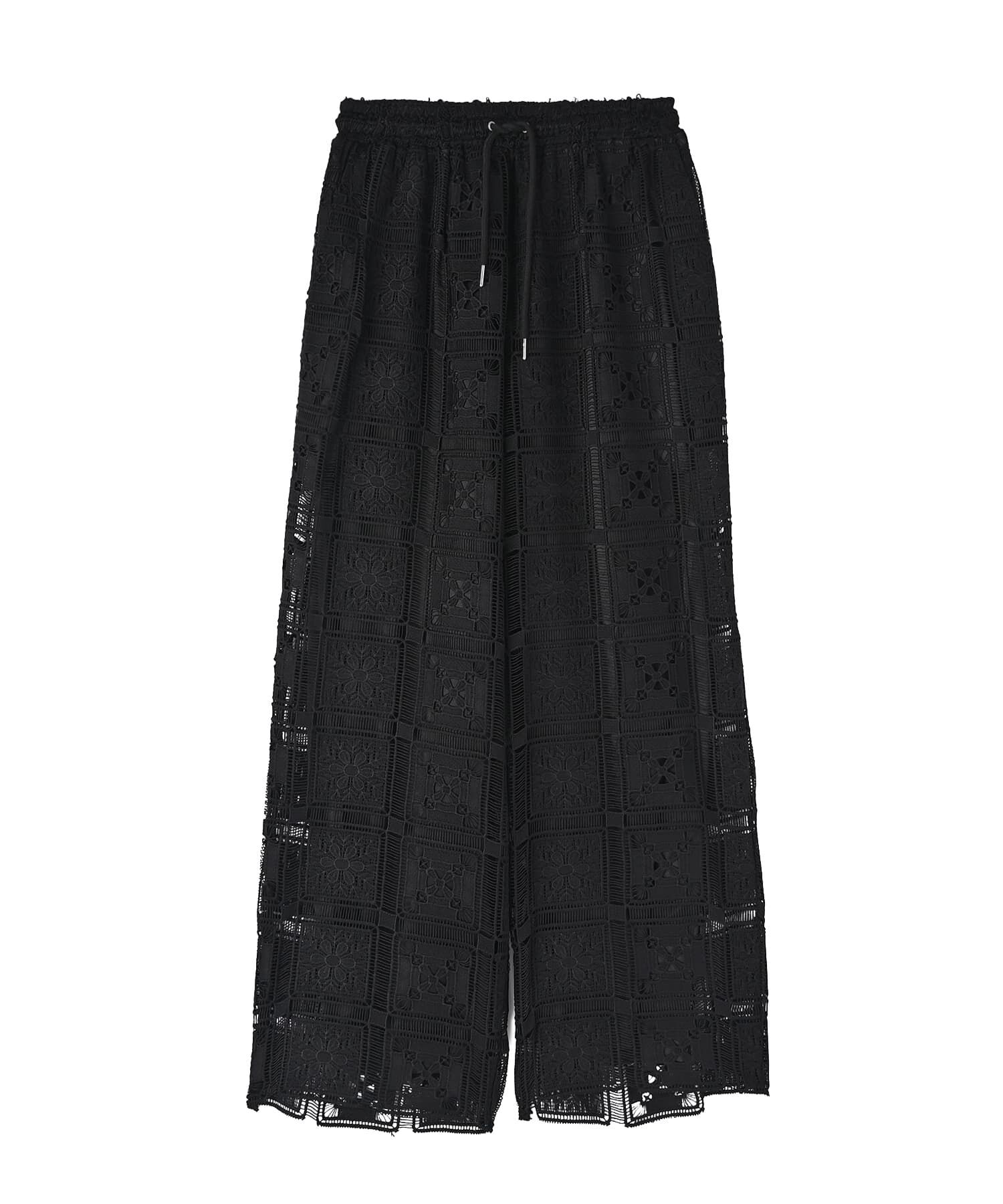 STYLE DELI「【BLK001】クロシェレースイージーパンツ」|スラックス|