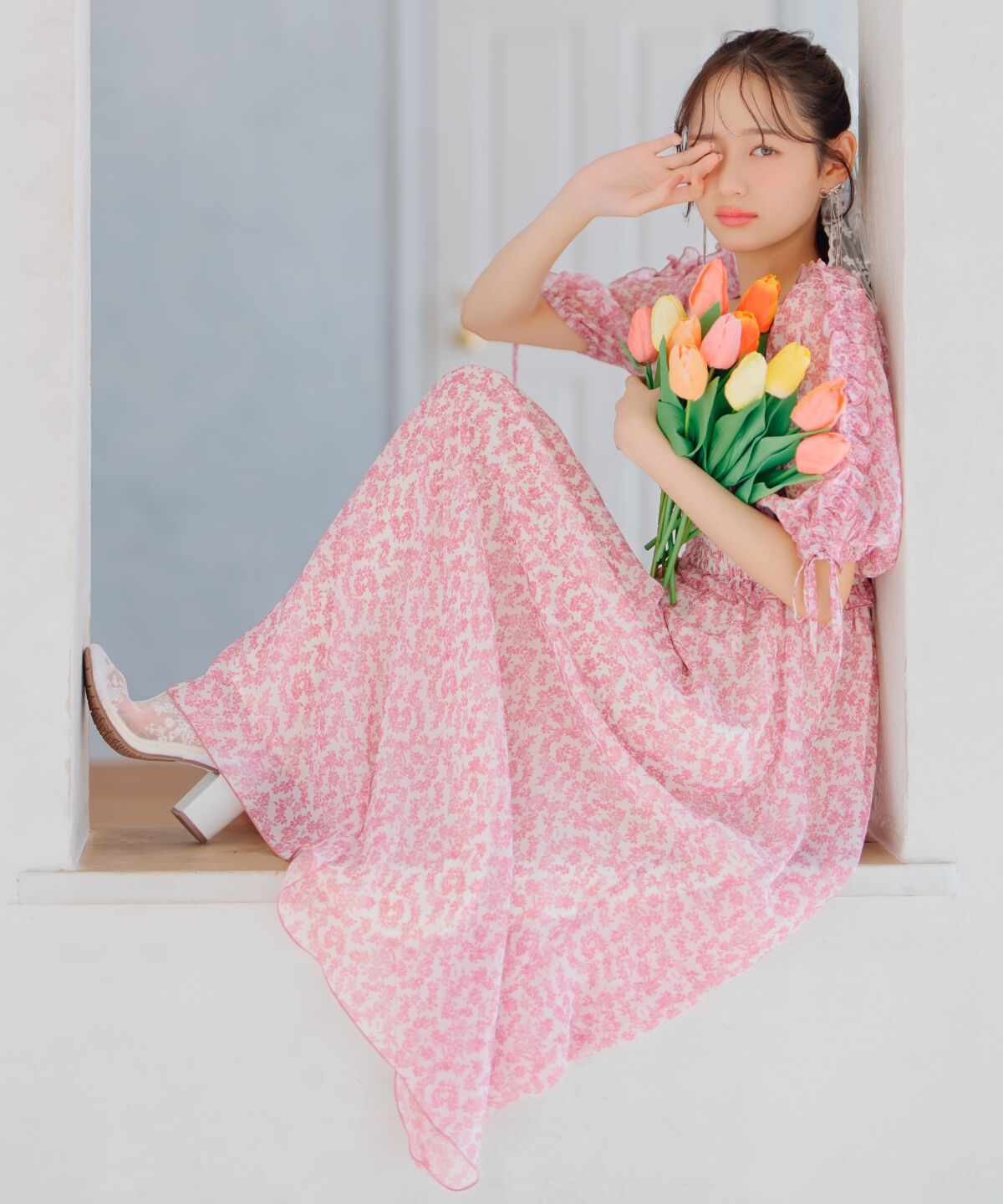 WILLSELECTION「ミニフラワーシャーリングワンピース」|ワンピース|