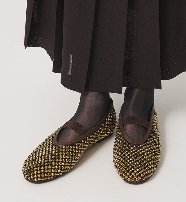UNITED ARROWS「メッシュ ビジュー フラットシューズ」|その他|DK.BROWN