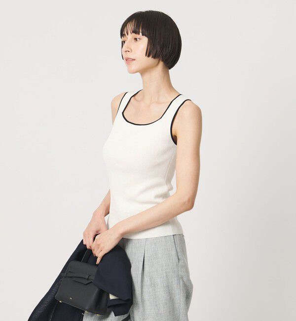 UNITED ARROWS「リブ スクエア キャミソールニット ‐ウォッシャブル‐」|タンクトップ|