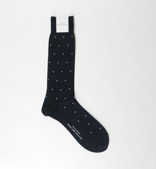 UNITED ARROWS green label relaxing「シルケット ドット ドレスソックス」|ソックス|NAVY