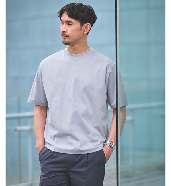 UNITED ARROWS green label relaxing「【WEB限定】JUST fit ポンチ 半袖 Tシャツ カットソー -汗染み防止-」|Tシャツ・カットソー|LT.BLUE