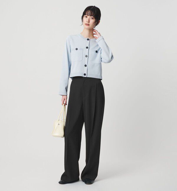 BEAUTY&YOUTH UNITED ARROWS「【WEB限定 Wardrobe DAILY MINIMAL】ダブルクロス タックワイドストレートパンツ ウォッシャブル」|スラックス|