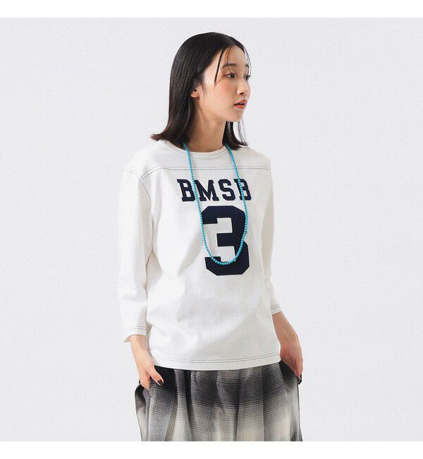 BEAMSBOY「テンジク フットボール 3/4 Tシャツ」|Tシャツ・カットソー|WHITE