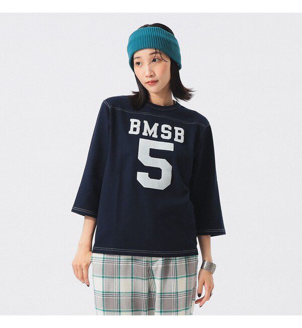 BEAMSBOY「テンジク フットボール 3/4 Tシャツ」|Tシャツ・カットソー|NAVY