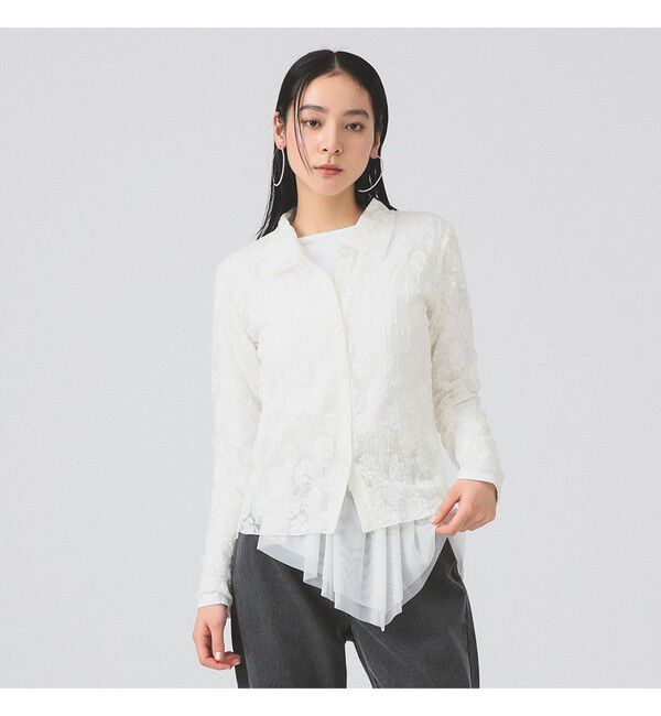 Ray BEAMS 「カット レース シャツ」|シャツ・ブラウス|OFF_WHITE