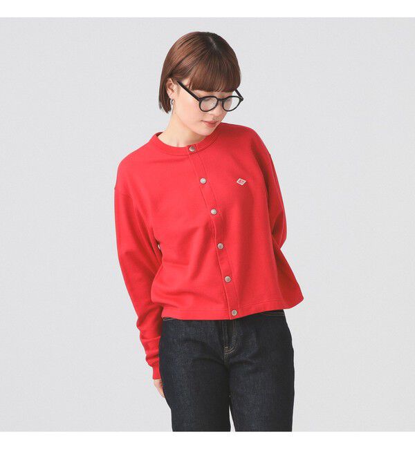 Ray BEAMS 「DANTON / ドット釦 クルーネック カーディガン」|カーディガン|RED
