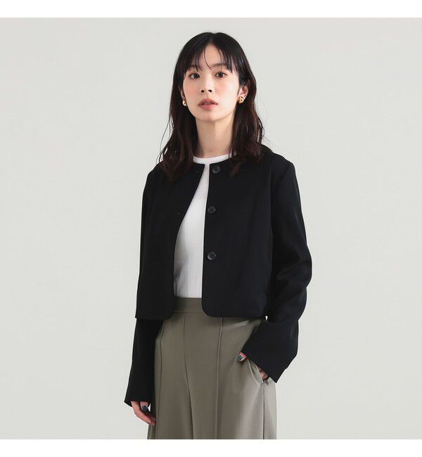 Demi-Luxe BEAMS 「クロップド クルーネック ジャケット」|ダッフルコート|