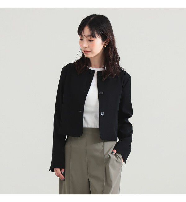 Demi-Luxe BEAMS 「クロップド クルーネック ジャケット」|ダッフルコート|