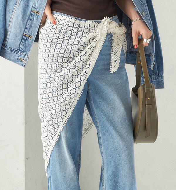 SHIPS for women「【SHIPS別注】BINDU: レース トライアングル スカーフ」|バンダナ・スカーフ|