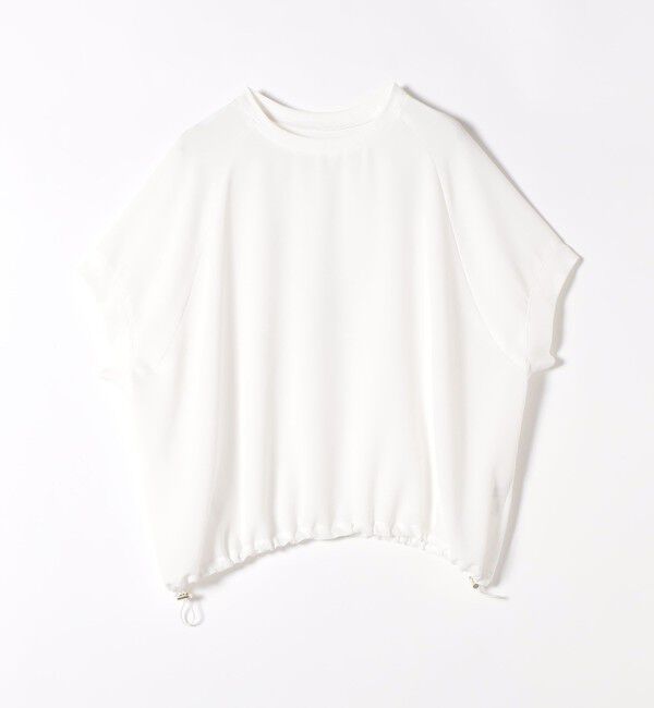 quaranciel「《一部追加予約》quaranciel:〈手洗い可能〉ジョーゼット ハーフスリーブ ドロスト ルーズ ブラウス」|シャツ・ブラウス|