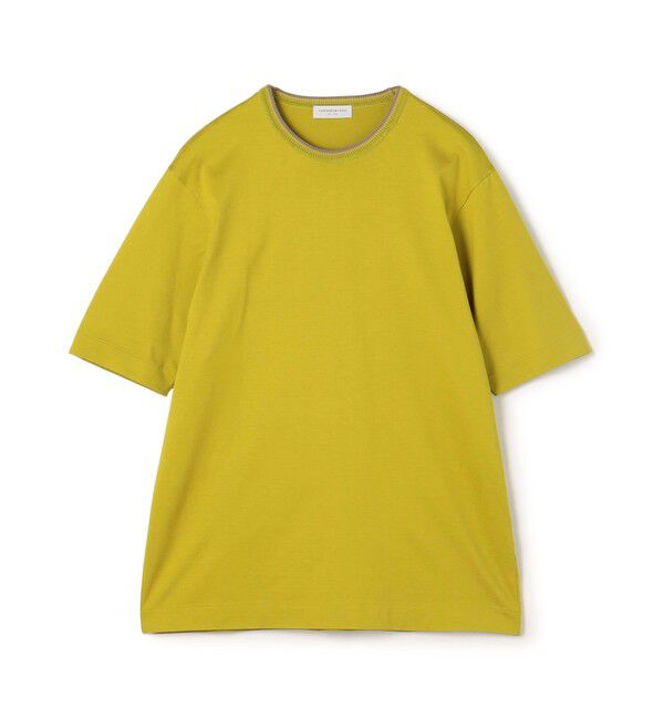 TOMORROWLAND MENS「スーピマコットン ニットコンビ ハーフスリーブカットソー」|Tシャツ・カットソー|23 イエロー