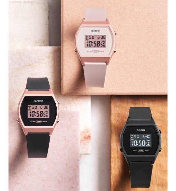 HIROB「Web限定 CASIO LW-204-1AJF Pink & Black」|腕時計|
