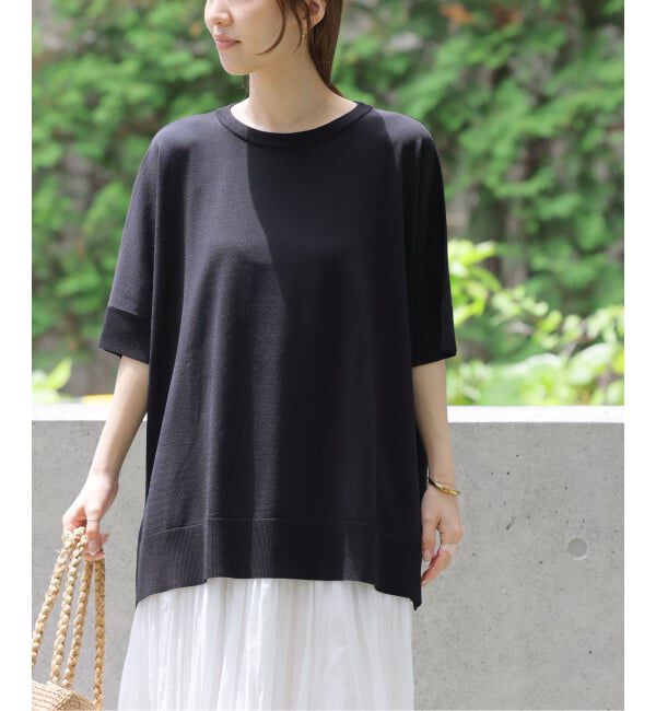 JOURNAL STANDARD relume「《追加8》接触冷感/ウォッシャブルクールポンチョプルオーバー」|ニット・セーター|ブラック