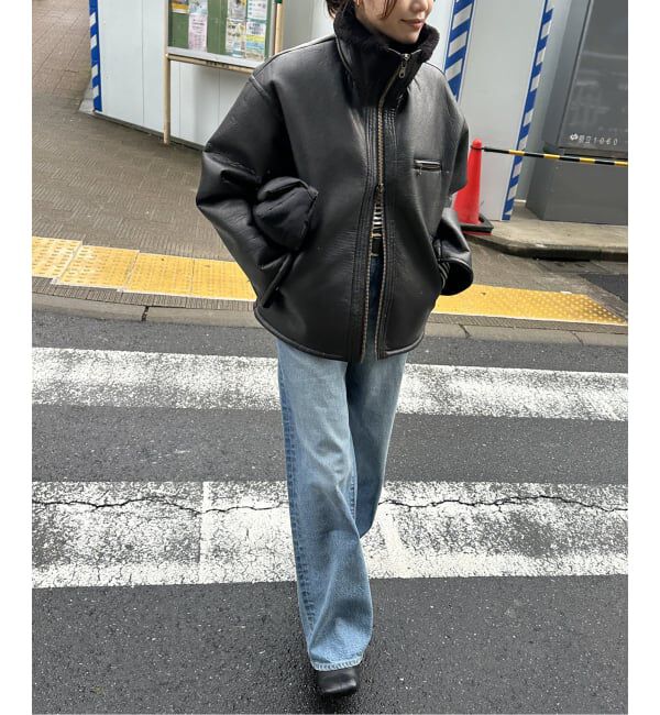 JOURNAL STANDARD「《WEB限定追加予約》フェイクレザーボアブルゾン」|ライダースジャケット|