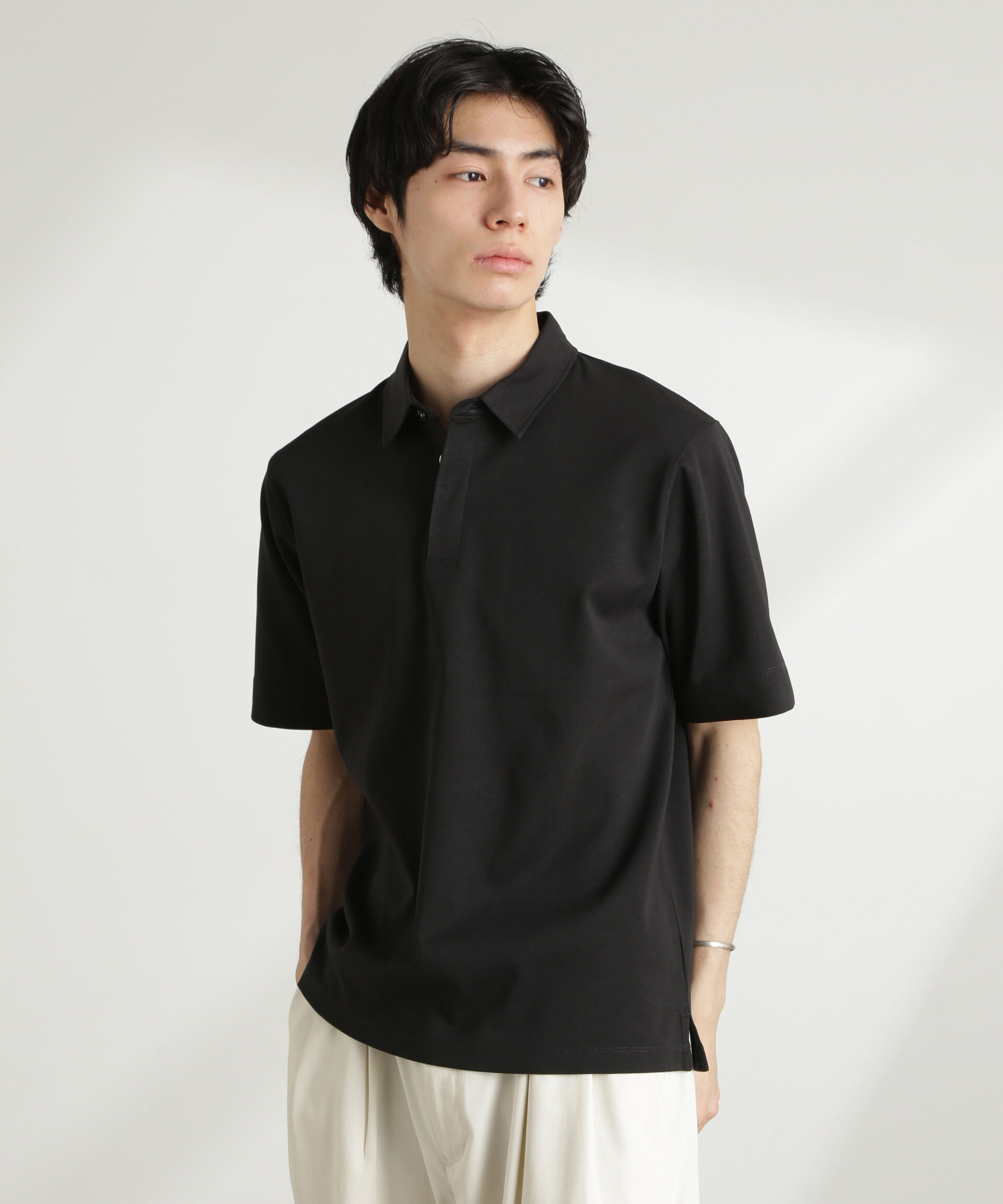 NANO universe「ダブルスムース比翼ポロ」|Tシャツ・カットソー|