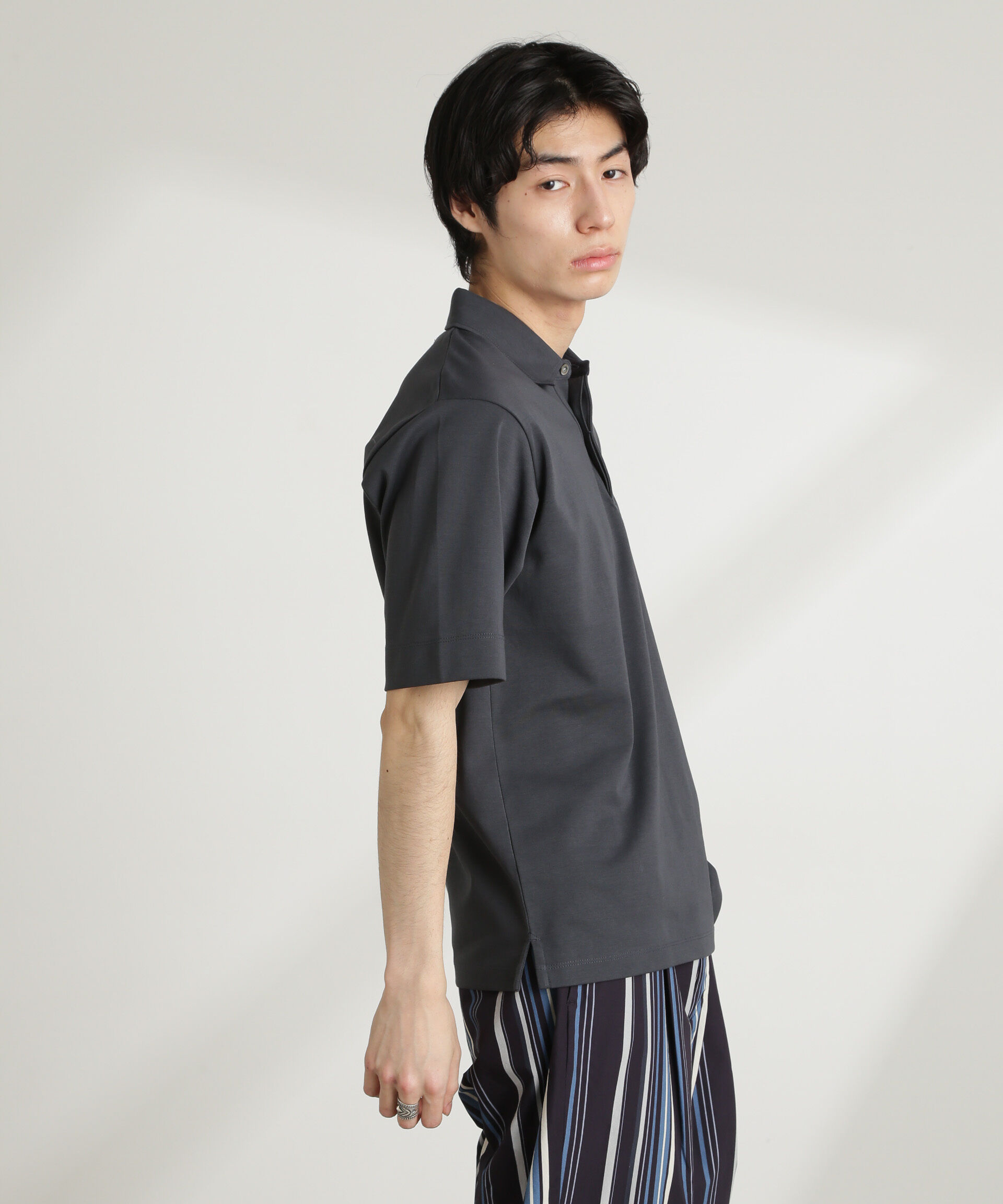 NANO universe「ダブルスムース比翼ポロ」|Tシャツ・カットソー|
