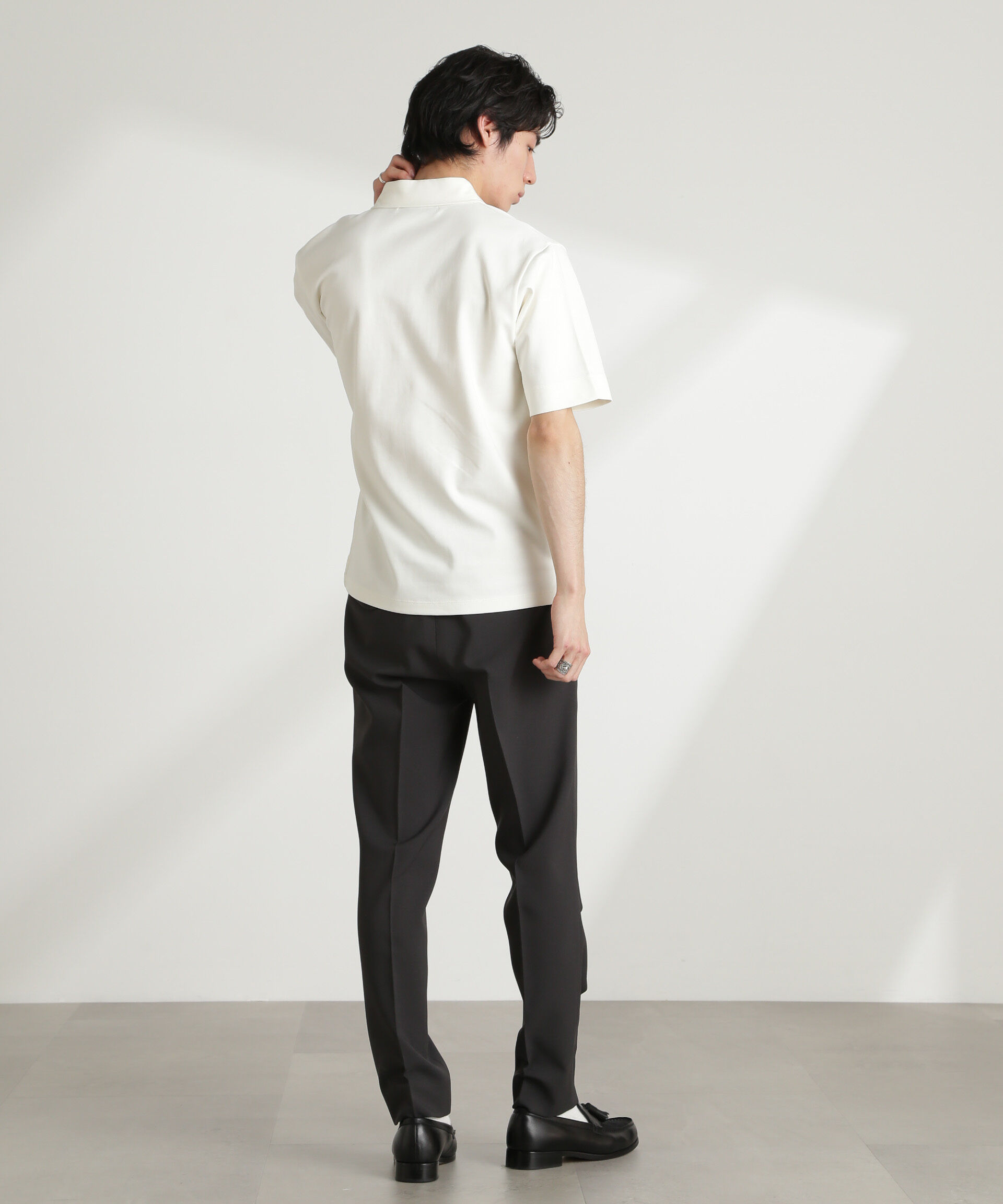 NANO universe「ダブルスムース比翼ポロ」|Tシャツ・カットソー|