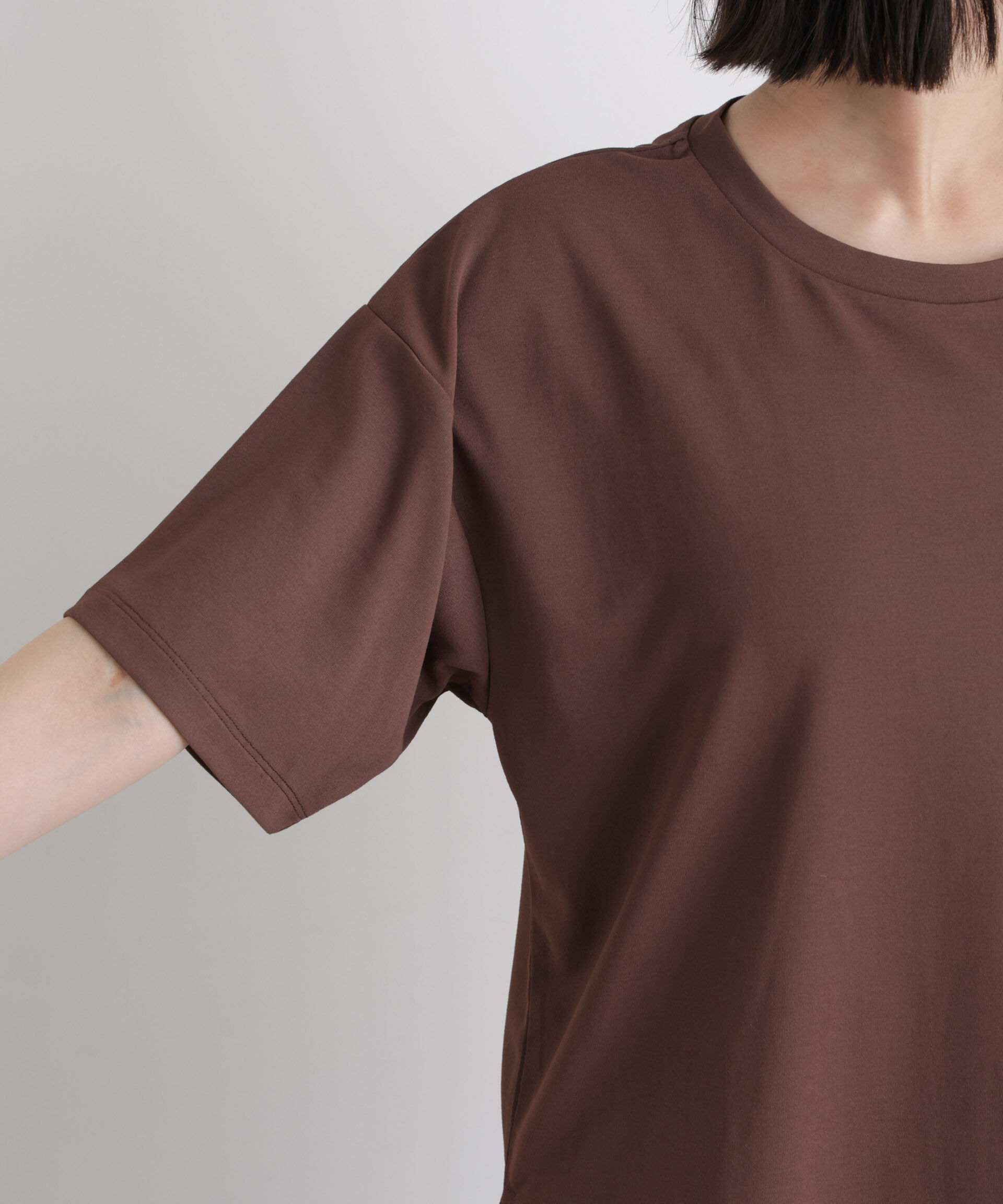 NANO universe「汗隠糸加工&多彩機能カットソー素材 クルーネックトップス」|Tシャツ・カットソー|