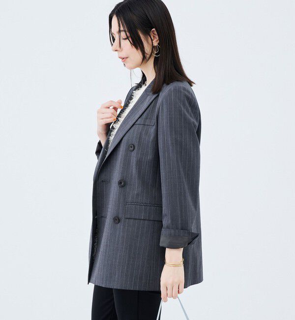 NOLLEY'S sophi「《防シワ/紫外線防止》ウォッシャブルピンチェック/ストライプジャケット」|テーラードジャケット|
