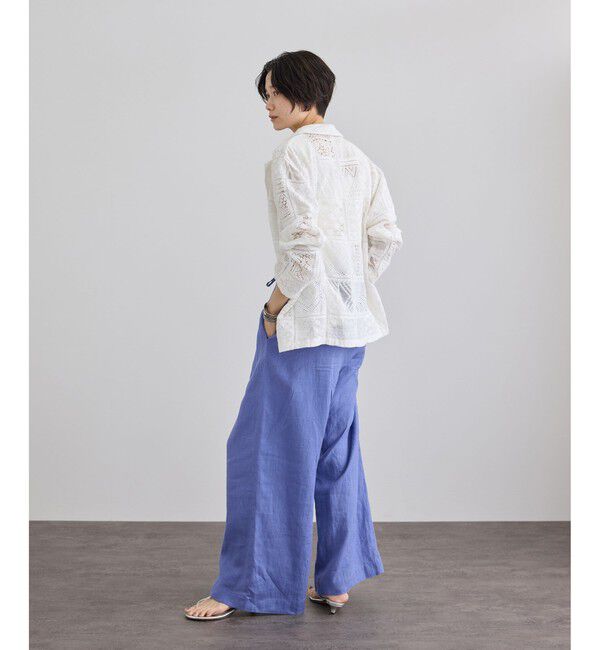 SALON adam et rope'「【WEB限定】刺繍レースパッチワークシャツジャケット/ セットアップ対応」|テーラードジャケット|
