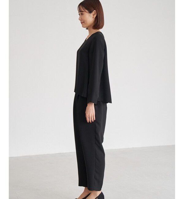 Rope&rsquo;Picnic「Black Formal　ブラウスレイヤード風オールインワン」|オールインワン|