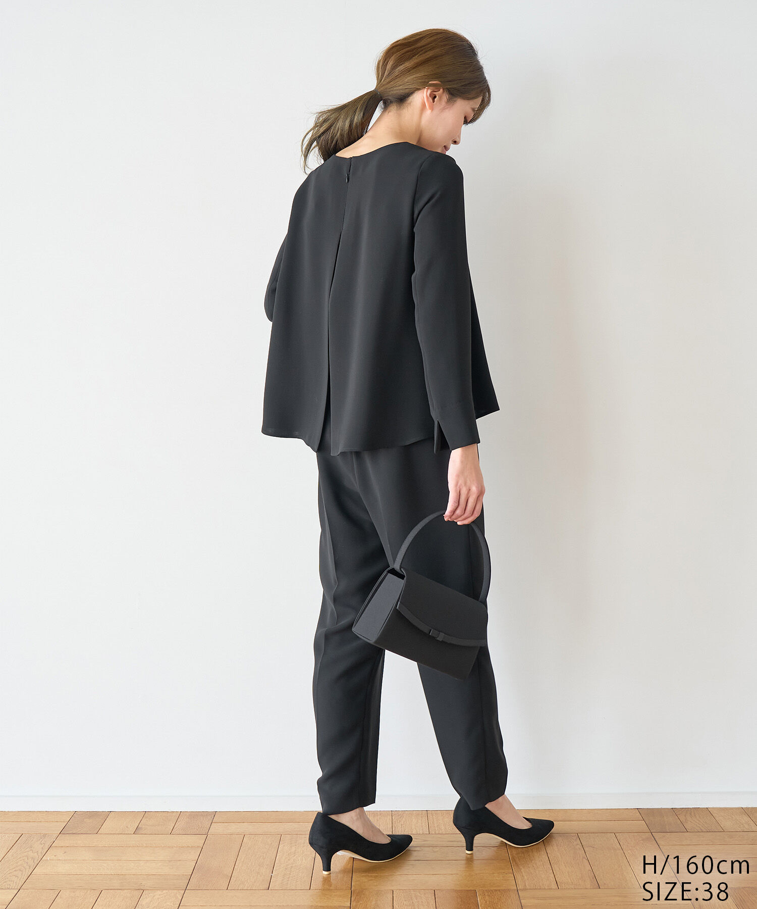 Rope&rsquo;Picnic「Black Formal　ブラウスレイヤード風オールインワン」|オールインワン|