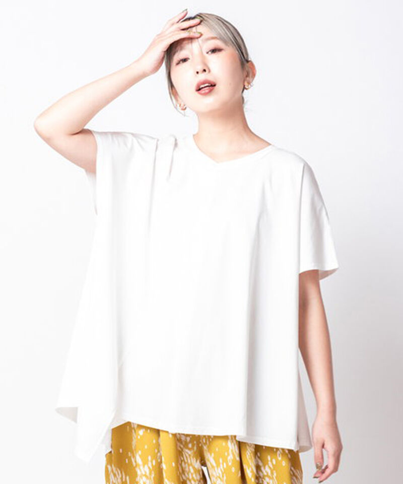  「アシンメトリーフレアープルオーバー」|Tシャツ・カットソー|WHITE