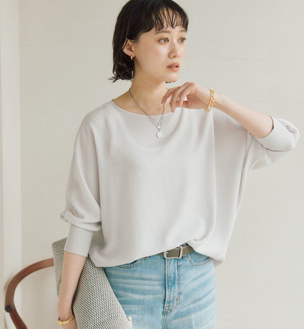  「リブ付きジョーゼットドルマンブラウス」|シャツ・ブラウス|
